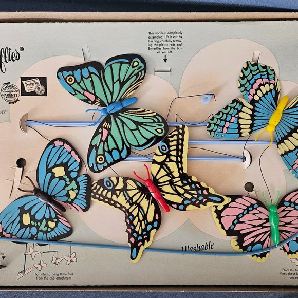 Vintage 1954 Nursery Butterflies Mobile Never used - Picture 2 of 4